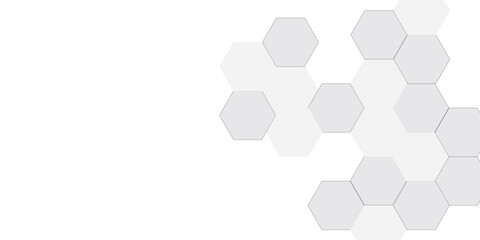 Abstract white soft hexagon concept design abstract technology background vector. White 3D futuristic honeycomb mosaic white background. 