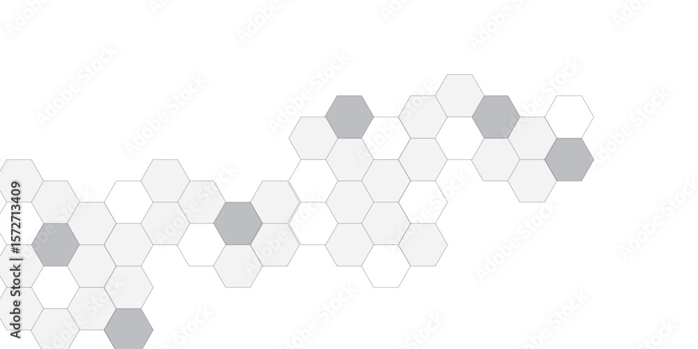 Poster abstract white hexagon pattern background. abstract hexagon technology design background. futuristic