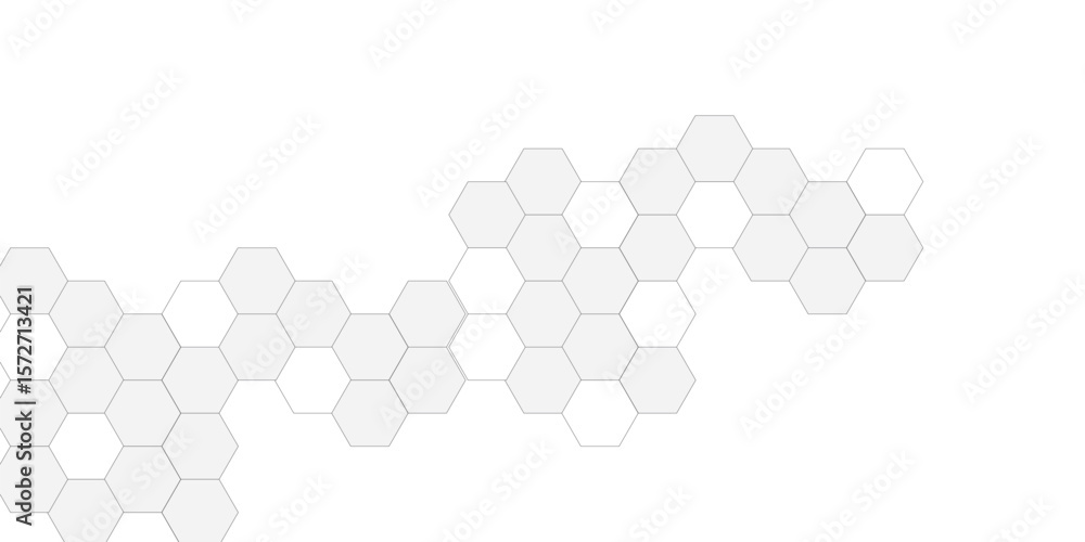Poster abstract white hexagon pattern background. abstract hexagon technology design background. futuristic