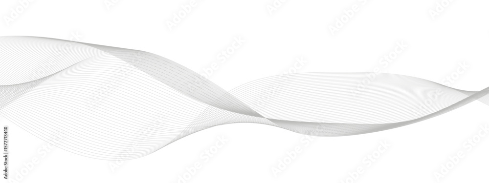 Poster abstract wavy technology curve lines on transparent background isolated. grey wave swirl, frequency 