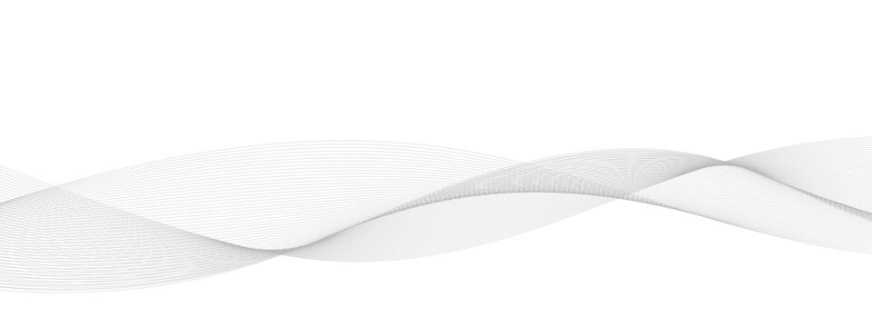 Abstract wavy technology curve lines on transparent background isolated. Grey wave swirl, frequency sound wave, twisted curve lines with blend effect. Abstract business wave lines. vector illustration