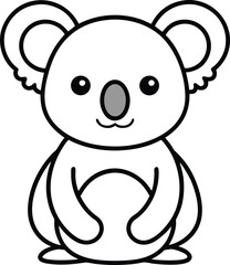 Cute cartoon koala illustration isolated on white background