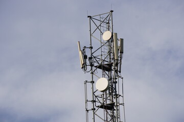 cell phone or mobile phone tower with sky background 