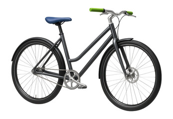 Steel-frame city bike with a step-through design for urban commuting