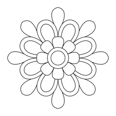 Basic Mandala Drawing Software for coloring book page, Vector illustration