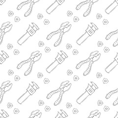 construction pattern. construction tool seamless pattern. doodle construction seamless pattern. construction tool background