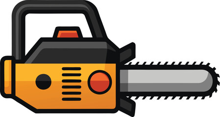 Fototapeta premium electric chainsaw side view minimal black vector
