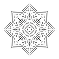 Create Mandala Art Easily for coloring book page, Vector illustration