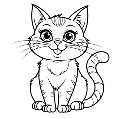 create a cute cat plate vector background Black and white 
