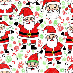 seamless pattern illustration of santa claus