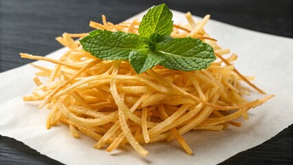 close up of a plate of chinese noodles on a wooden table