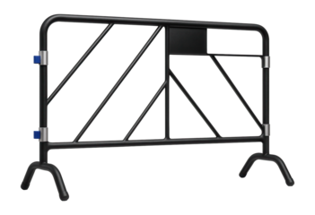 Lightweight steel frame barrier with rubber caps for cycling events