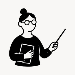 Teacher pointing with stick