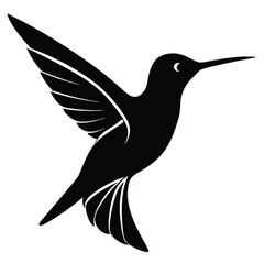 Obraz premium Hummngbird vector shilhouette single