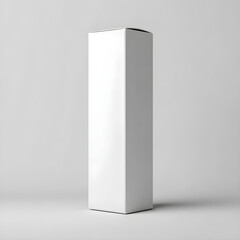 blank mockup of tall rectangular box for bottle packaging, front view