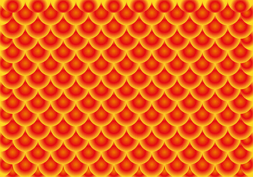 Fondo degradado rojo y amarillo de flecos interpuestos redondos