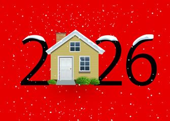 happy new year 2026. 2026 with house
