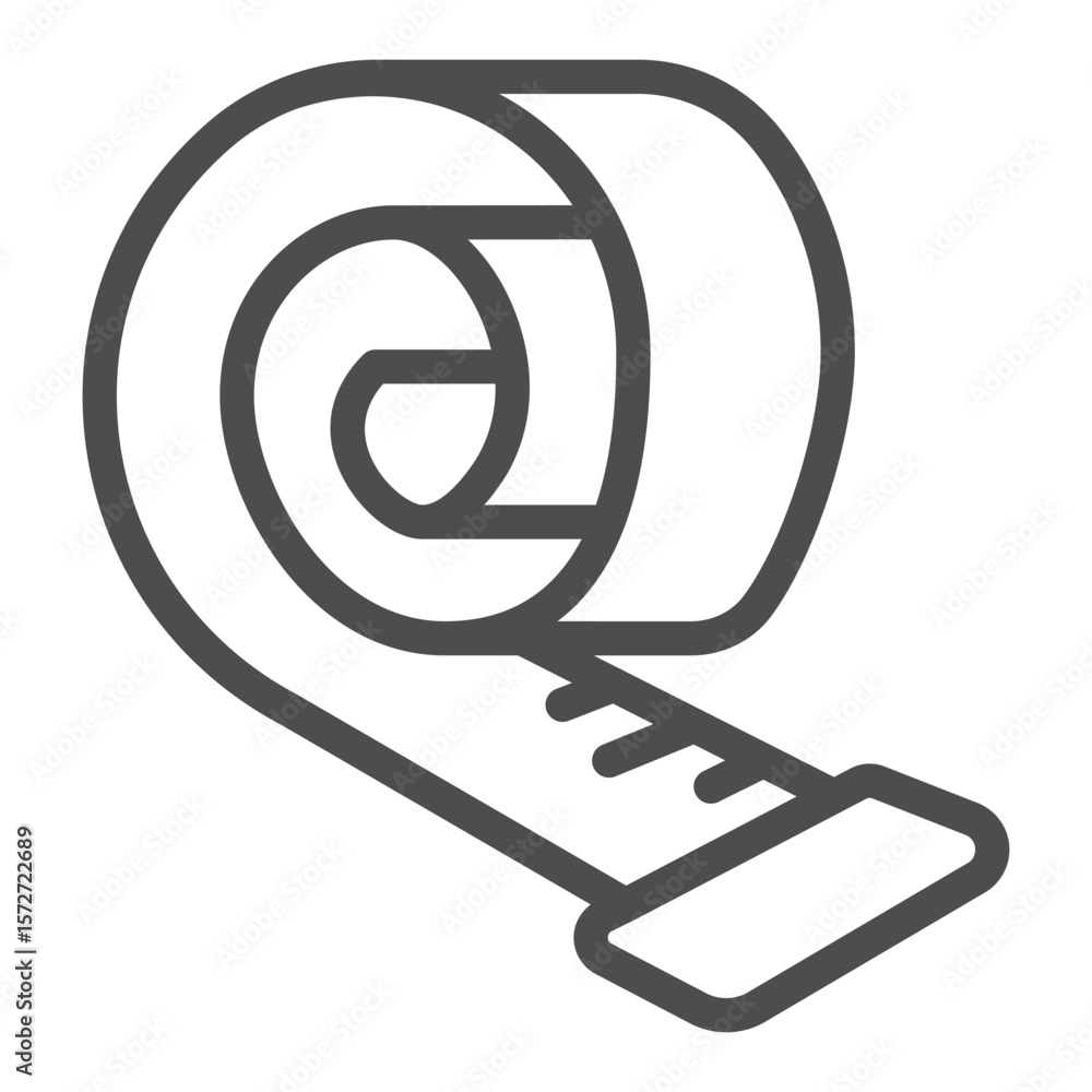 Aufkleber ruler tape for waist measurement line icon, body building concept. vector graphics. tape meter for m