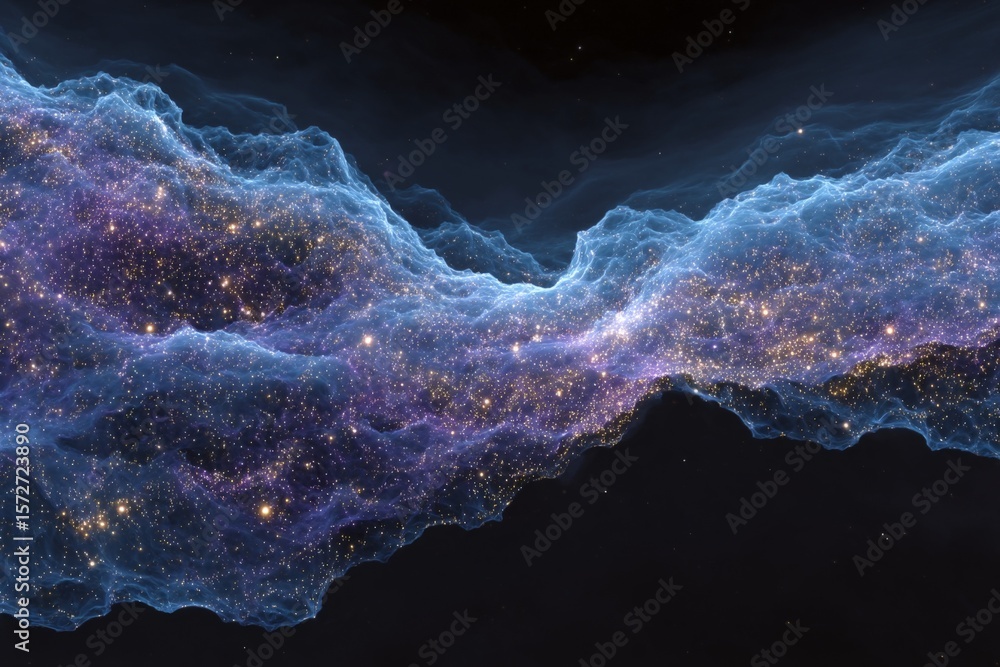 Aufkleber captivating view of cosmic nebula displaying vibrant colors and twinkling stars in deep space during
