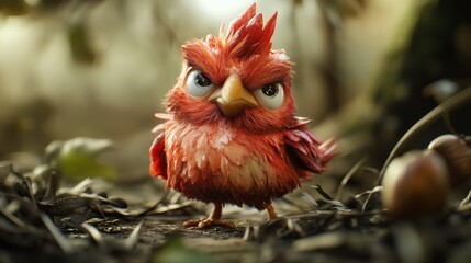 Fototapeta premium The Bad Chicken: A Rebellious Barnyard Troublemaker in Feathers