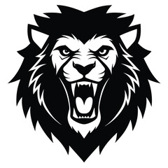 Roaring Lion Head – Powerful Beast Mascot for Branding
