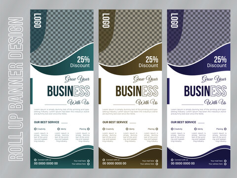 Unique Roll up banner design template