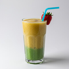 Vibrant and Refreshing Fruit Smoothie Isolated on White Background in 8k Detail.