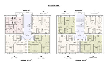 Vector architectural project of a multistory building floor plan	
