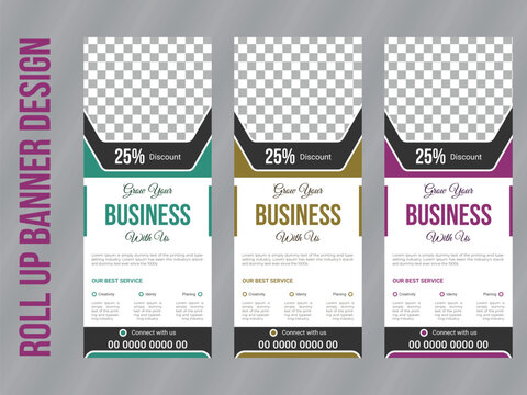 Creative modern business roll up design, standee and banner template. Corporate roll up banner design, best for promotion