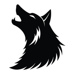 Arctic White Wolf Outline – Cold Climate Animal Logo in Line Style