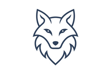 Obraz premium Minimalist Wolf Head Icon – Bold Black Vector for Print and Merchandise