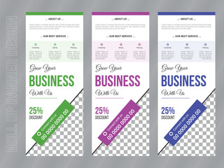 Creative Roll up banner stand template design , best for promotion