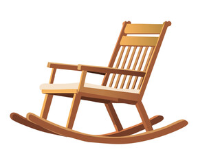 Traditional Wooden Rocking Chair Slat Back Style