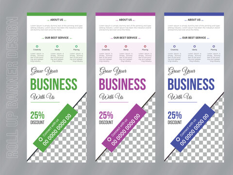 Creative Roll up banner stand template design , best for promotion