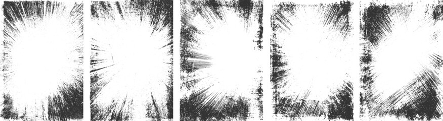 The frame is in grunge style. Paint strokes framing Grungy vignette overlay on transparent background