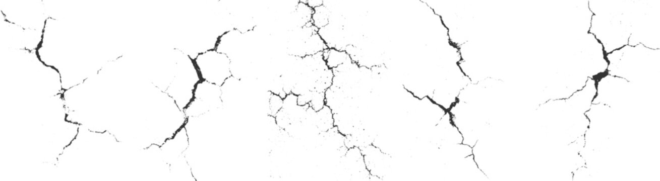 Closeup of dry fissure ground. cracked ground earth gray crack on earth texture. Lots lines of crack ground for abstract Vector the cracks concrete transparent background 