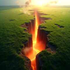 Earthquakes and lava in various forms And the ground conditions in different air