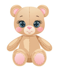 Charming Beige Teddy Bear Expressive Eyes