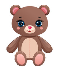 Lovable Brown Teddy Bear Blue Eyes