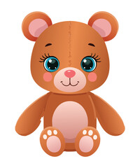Fototapeta premium Sweet Brown Teddy Bear Blue Eyes
