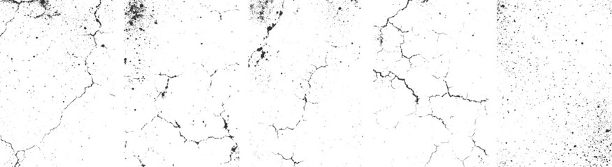 Obraz premium Grunge black on a white Cracked soil texture transparent background, 