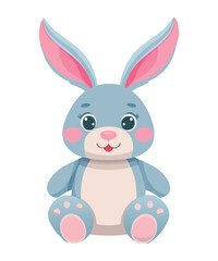 Sweet Blue and Pink Bunny Illustration
