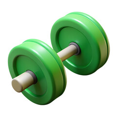 3D Green Barbell Icon