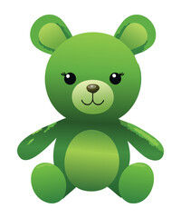 Eco Friendly Green Bear Illustration