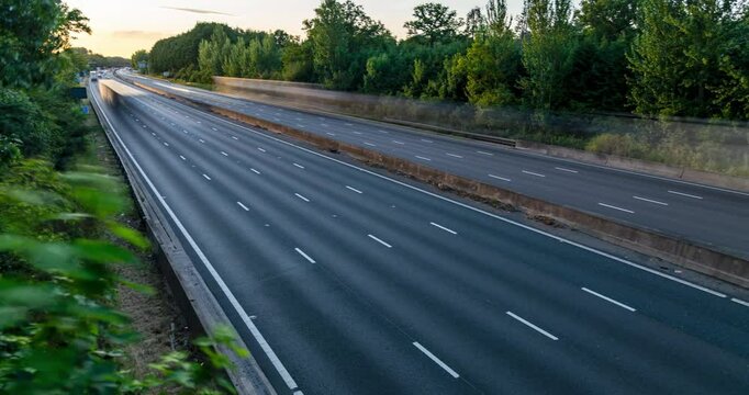 Highway traffic at different times of day