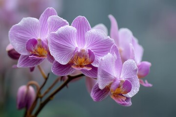 Beautiful pink orchids display vibrant colors in a serene tropical garden setting during a sunny afternoon