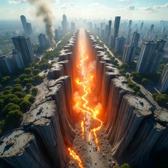 Earthquakes and lava in various forms And the ground conditions in different air