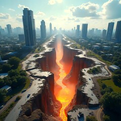 Earthquakes and lava in various forms And the ground conditions in different air