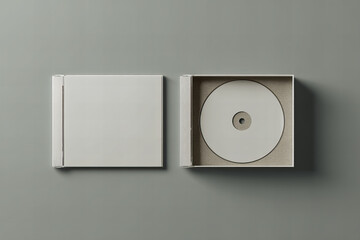 A white blank CD and its case mockup