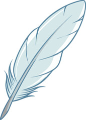Fototapeta premium A single delicate feather with a soft texture, isolated on white, for lightness, freedom, nature, or elegance.